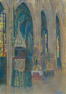 Inside the Kosice cathedral, 1919. Creator: Konstantin Bauer.