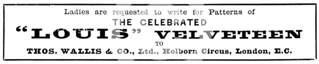 Advertisement for the Celebrated "Louis" Velveteen, 1895. Creator: Unknown.