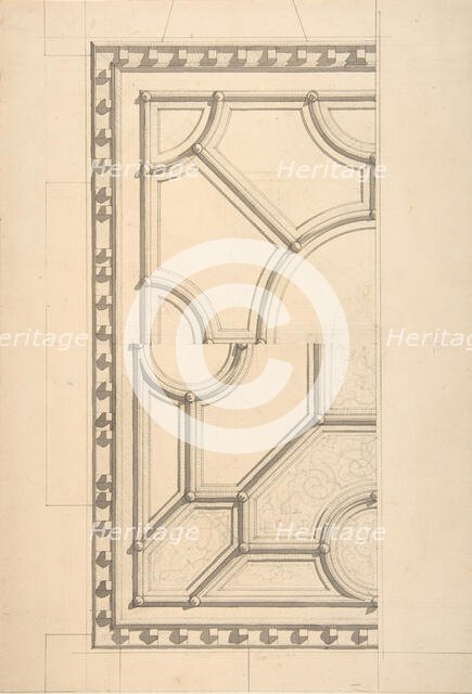Two designs for a ceiling, second half 19th century. Creators: Jules-Edmond-Charles Lachaise, Eugène-Pierre Gourdet.