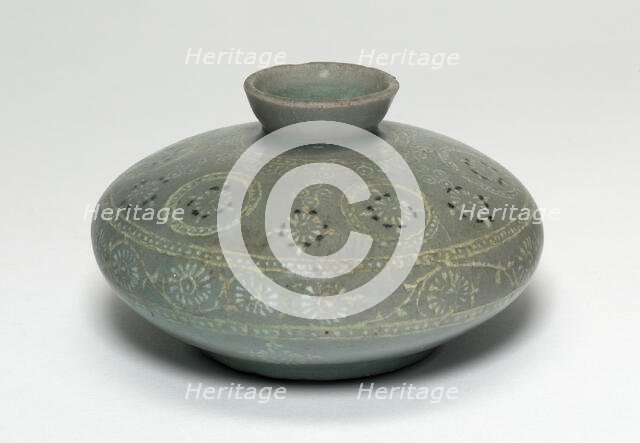 Oil Bottle with Chrysanthemum Flower Heads, Korea, Goryeo dynasty (918-1392), late 13th century. Creator: Unknown.