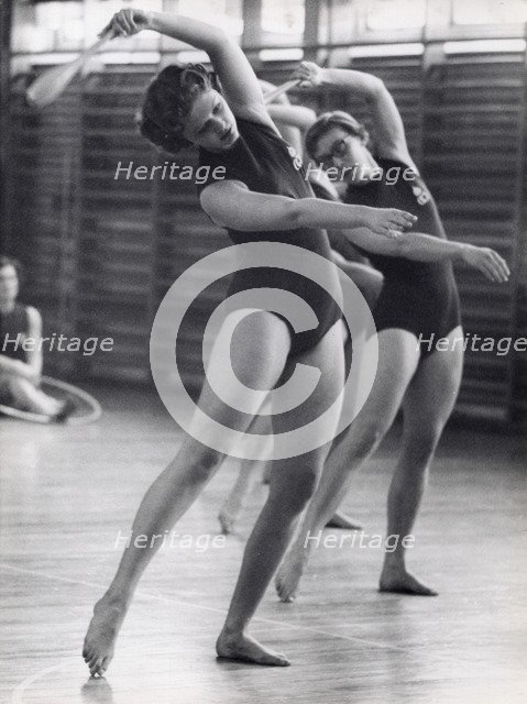 Princess Birgitta of Sweden in a show at the National Gymnastic Institute, 1958. Artist: Unknown