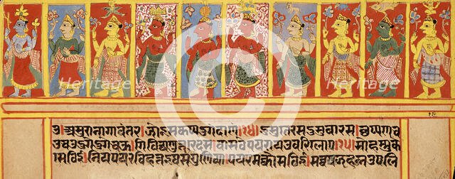 Ten Classes of Cosmological Deities Identified by Their Crown Ornaments..., c1575. Creator: Unknown.