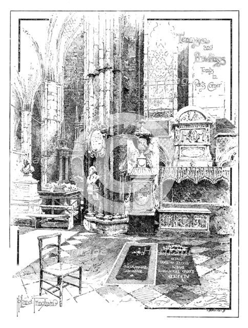Poets' Corner, Westminster Abbey, 1895. Creators: Unknown, Carl Hentschel.