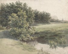 Meadow landscape with canal, 1836-1895. Creator: Gerardina Jacoba van de Sande Bakhuyzen.