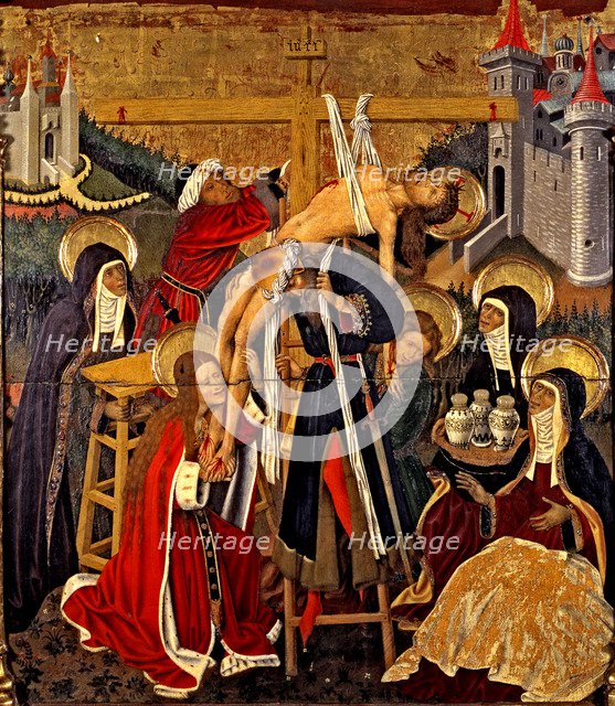 Altarpiece of the Transfiguration. Table of the Descent from the Cross in the predella, 1445-1452…