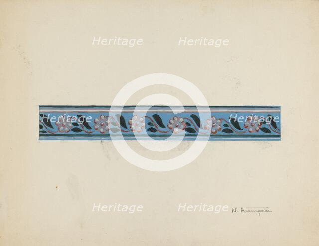 Wall Paper Border on Bandbox Lid, c. 1936. Creator: Nicholas Acampora.