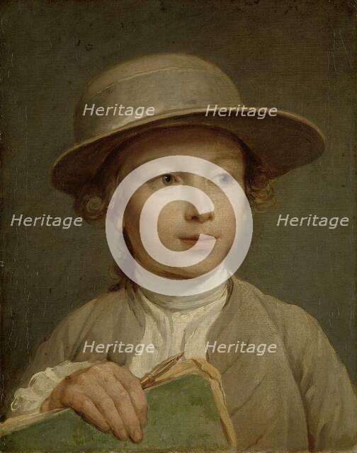 Boy with a Drawing Book, c.1772. Creator: Nicolas Bernard Lepicie.