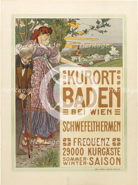 Spa town Baden near Vienna, c. 1910. Creator: Liebenwein, Maximilian (1869-1926).