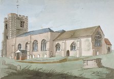 South-east view of All Saints Church, Edmonton, Enfield, London, 1800. Artist: Anon