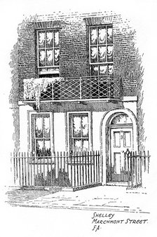 Percy Bysshe Shelley's house, Marchmont Street, Bloomsbury, London, 1912. Artist: Frederick Adcock