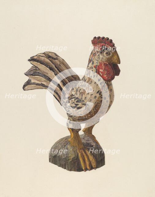Rooster Woodcarving, c. 1940. Creator: Marian Page.