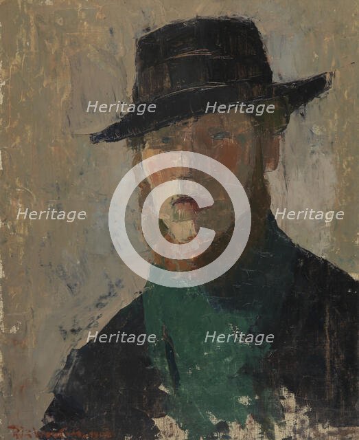 Self Portrait in Black Hat, 1908. Creator: Rik Wouters.