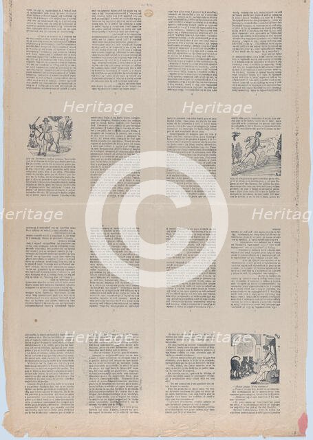 An uncut sheet printed on both sides with pages and illustrations..., ca. 1900-1910. Creator: José Guadalupe Posada.