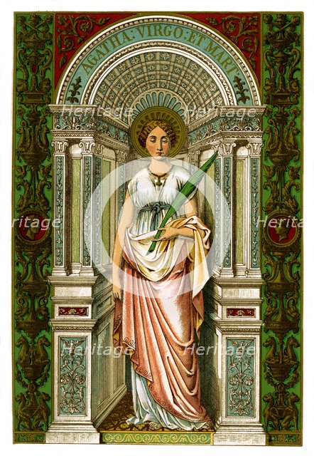 St Agatha, virgin and martyr, 1886. Artist: Unknown