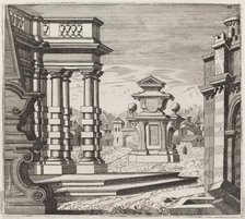 Architectural Fantasy with Portals and Monuments, before 1753. Creator: Giuseppe Antonio Landi.
