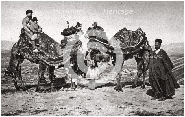 Pilgrims with their camels on their way to Karbala, Iraq, 1925. Artist: A Kerim
