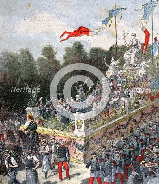 The float of harmony and peace, national fate, 22 September, France, 1892. Artist: Henri Meyer