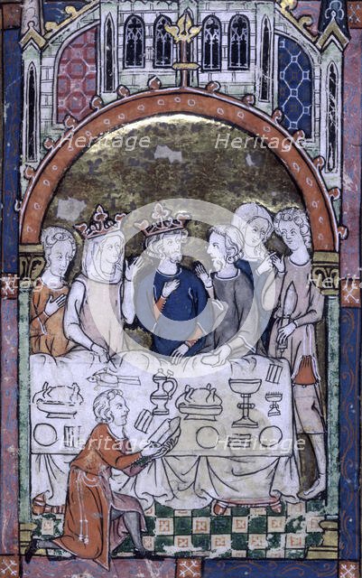 King Arthur's Feast, early 14th century (1300-1315?)  Creator: Unknown.