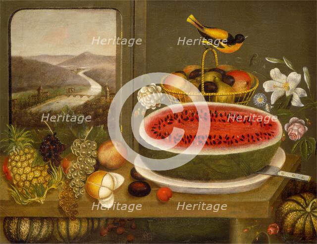 Fruit and Baltimore Oriole, 1858. Creator: Wagguno.