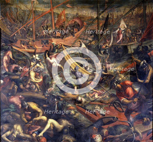 Naval Victory of the Venetians at Jaffa against the Egyptians, May 1123, End of 16th cen. Creator: Peranda, Sante (1566-1638).