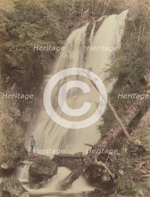 Gehino Taki (Waterfall) at Nikko, 1870s-1890s. Creator: Kusakabe Kimbei.