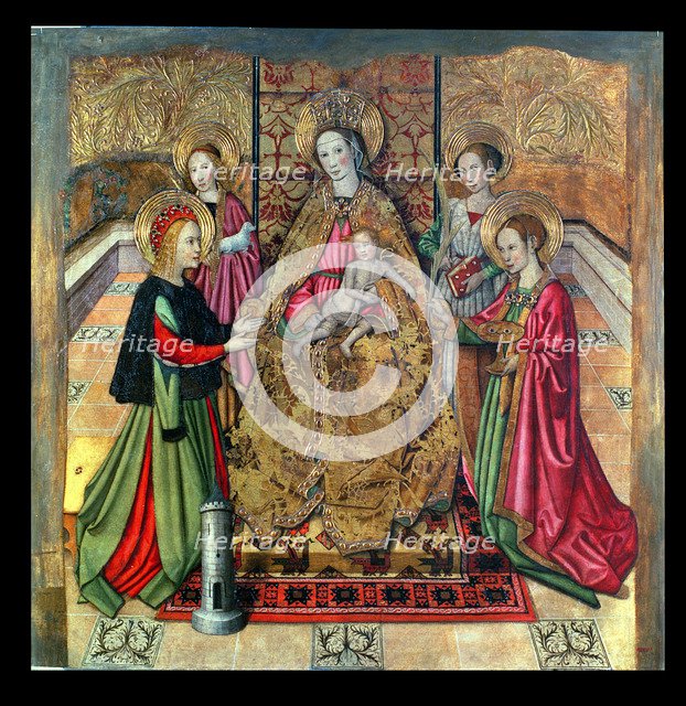 Virgin and Child, Saint Barbara and Saint Agnes by Jaume Huguet.