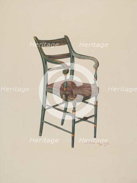 Dining Room Chair, c. 1940. Creator: Sarkis Erganian.