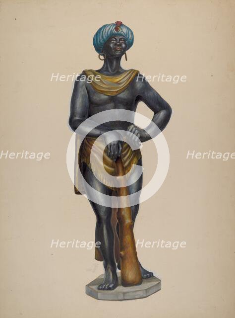 Nubian Slave Figure, c. 1937. Creator: Walter Hochstrasser.