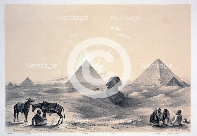 'Pyramids of Giza', 1843. Artist: Augustus Butler