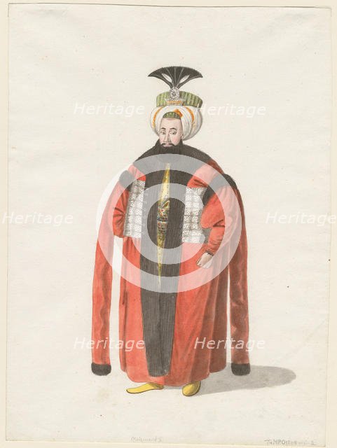 Portrait of Mahmud II (1785-1839), Sultan of the Ottoman Empire, ca 1820. Artist: Anonymous  