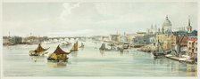 Blackfriars, from Southwark Bridge, plate six from Original Views of London as It Is, 1842. Creator: Thomas Shotter Boys.