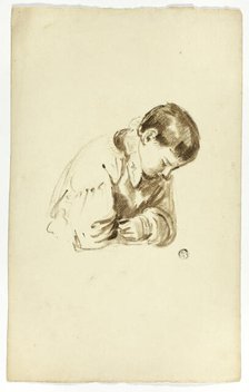 Seated Boy, Half-Length, c. 1830. Creators: Thomas Jones Barker, Thomas Barker.