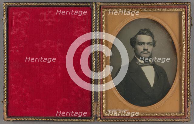 Portrait of a distinguished-looking man with moustache, about 1854. Creator: Unknown.