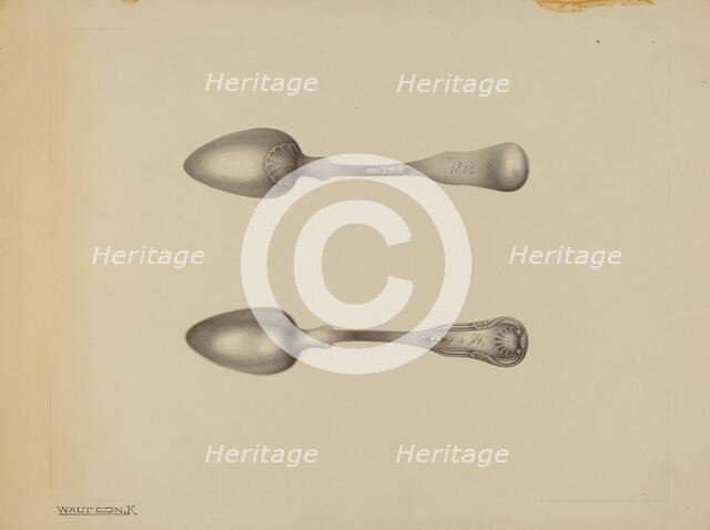 Silver Spoon, c. 1938. Creator: Kalamian Walton.