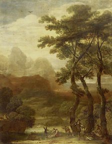 Landscape with Hunters, 1640-1685. Creator: Ignacio de Iriarte.
