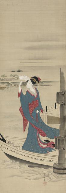 Beauty in a Boat on Sumida River, late 1700s-early 1800s. Creator: Ch?bunsai Eishi (Japanese, 1756-1829).