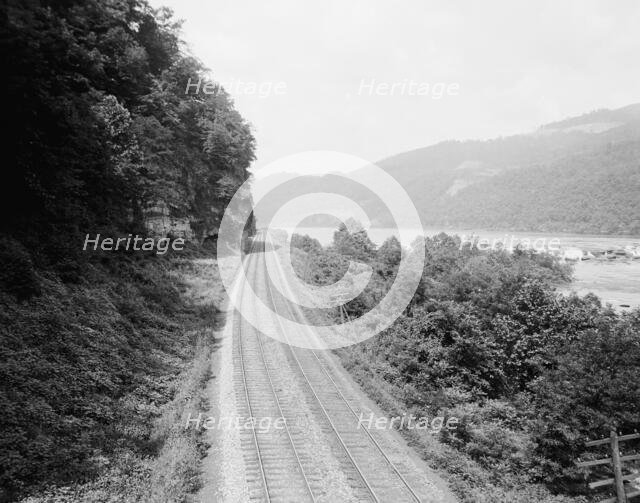 C. & O. Ry. [i.e. Chesapeake and Ohio Railway] at Sandstone Falls, W. Va., c.between 1910 and 1920. Creator: Unknown.