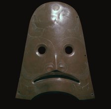 Native American copper mask representing a killer whale, 19th century. Artist: Unknown