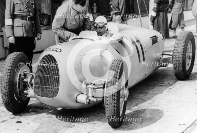 Ernst von Delius in Auto Union Car, 1936. Artist: Unknown
