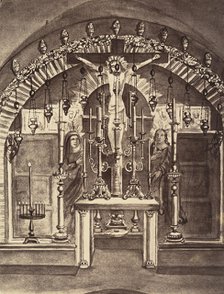 XIIe Station. Jésus meurt sur la croix. Autel élevé sur le lieu même ou le Christ..., 1860 or later. Creators: Louis de Clercq, H Jannin.