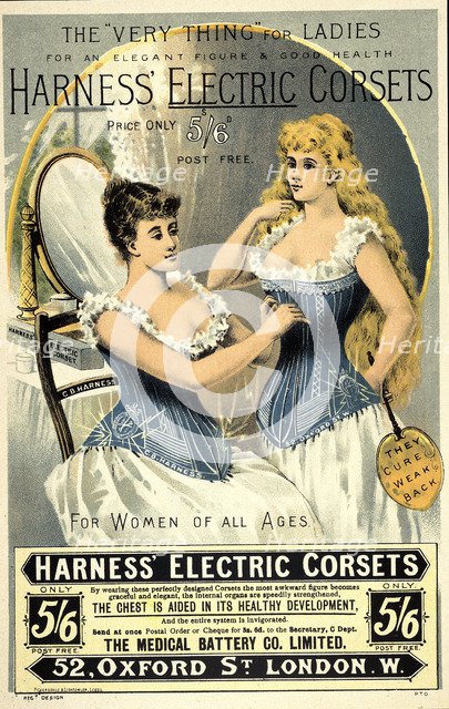 A corset advertisement, 1891. Artist: Unknown