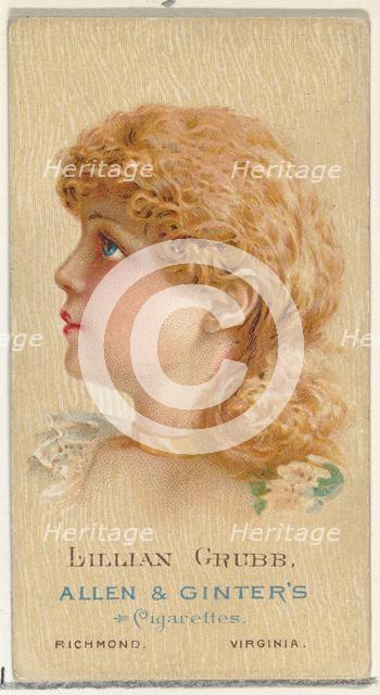Lillian Grubb, from World's Beauties, Series 2 (N27) for Allen & Ginter Cigarettes, 1888., 1888. Creator: Allen & Ginter.