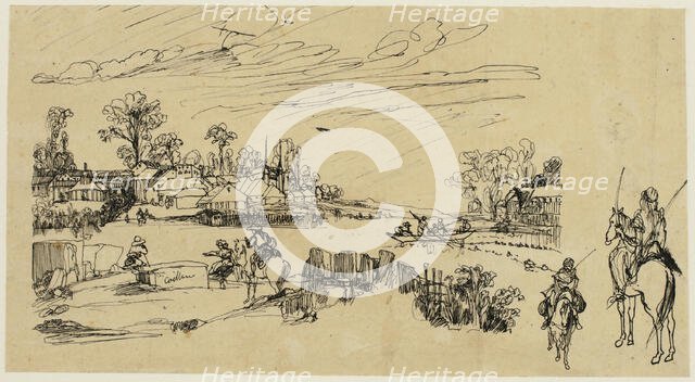 Horsemen and Fishermen, n.d. Creator: Rodolphe Bresdin.