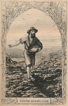 'Crusoe Sowing Corn', c1870. Artist: Unknown.