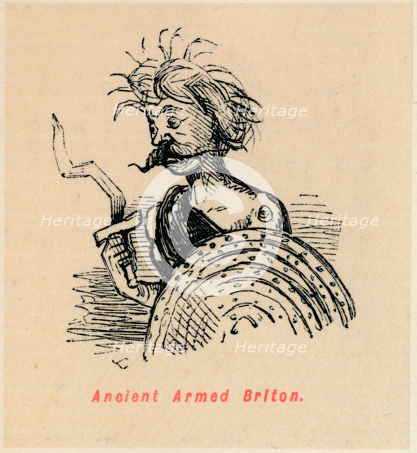 'Ancient Armed Briton', c1860, (c1860). Artist: John Leech.