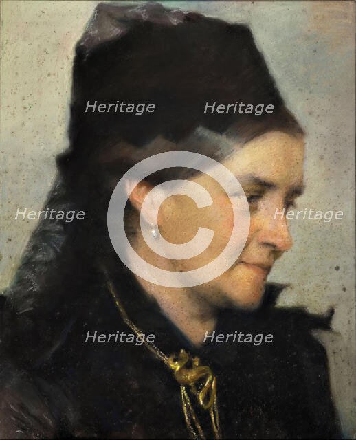 Portrait of Mrs. V. Heise, born Hage (1838-1912), n.d., c1880. Creator: Frans Schwartz.