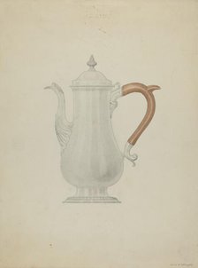 Silver Teapot, 1935/1942. Creator: David P. Willoughby.