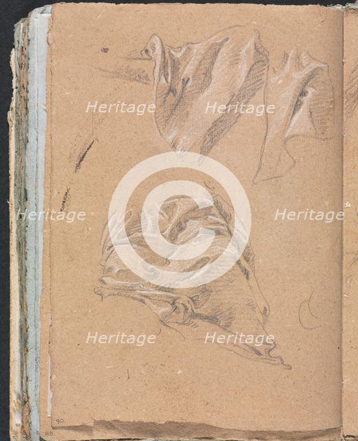 Verona Sketchbook: Drapery studies (page 90), 1760. Creator: Francesco Lorenzi (Italian, 1723-1787).