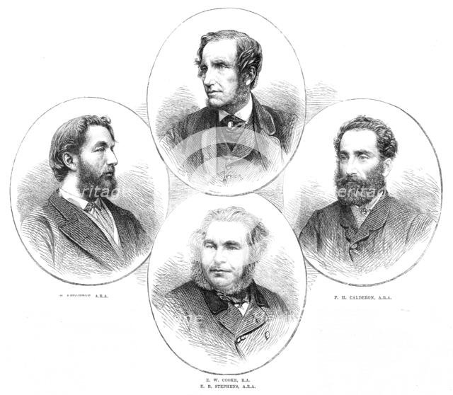 F. Leighton, A.R.A., E. W. Cooke, R.A., E. B. Stephens, A.R.A., P. H. Calderon, A.R.A., 1864. Creator: Unknown.