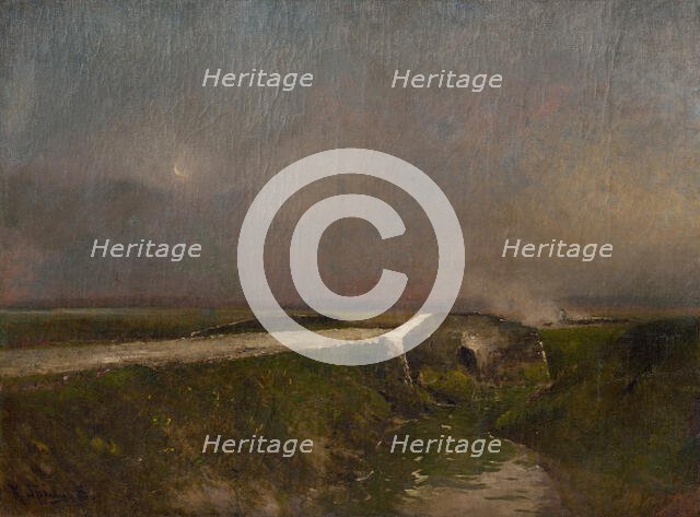 Early evening landscape, 1900. Creator: Béla Spányi.